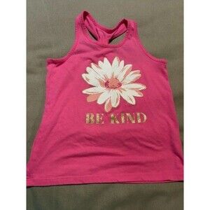 Girls XL Pink Daisy “Be Kind” Graphic Tank Top